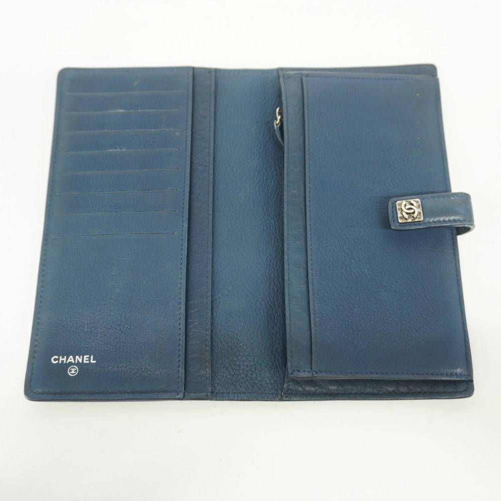 CHANEL Authentic Blue Leather Wallet - Picture 3 of 10